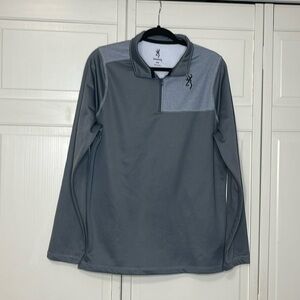 BROWNING Men's Porter 1/4 Zip Castlerock Long Sleeve Pullover Grey Size M